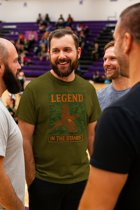 👉 Cheer Dad Shirt – Woods & Water “Legend in the Stands” Pheasant Tee
