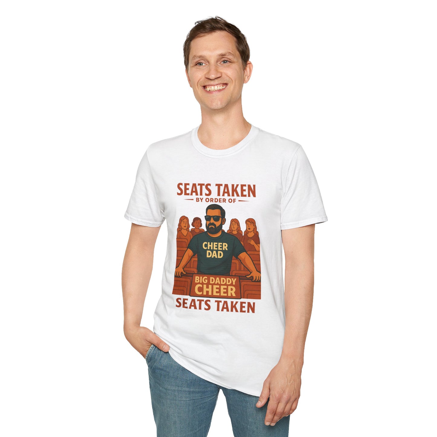 👉 Cheer Dad Shirt – “Seats Taken” Edition Tee