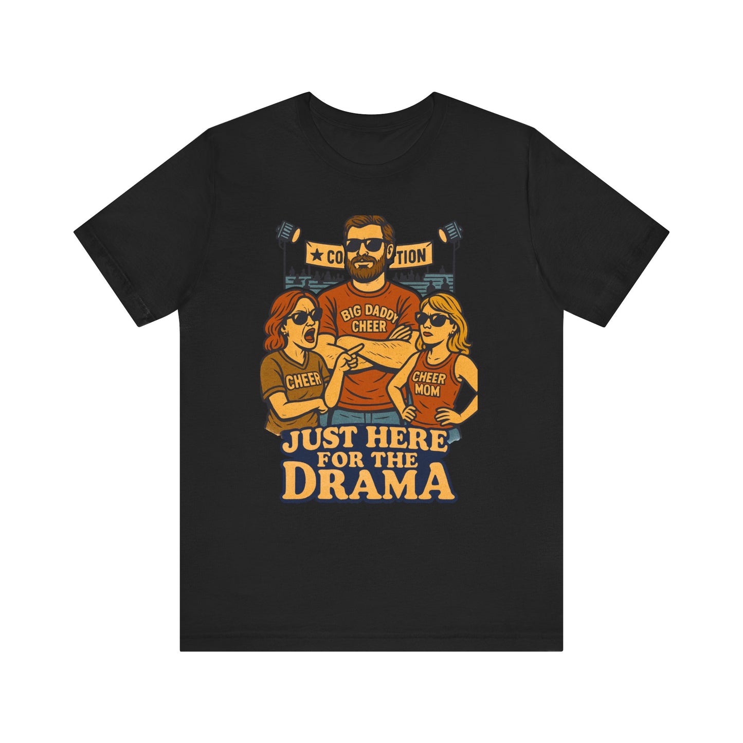 👉 Cheer Dad Shirt – Just Here for the Drama Tee